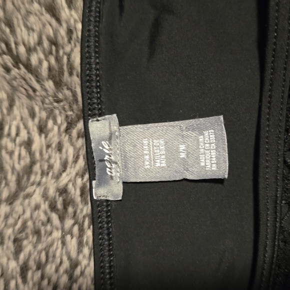 Aerie Black Bikini Bottoms w/ Crochet & Side Ties (M) - Picture 2 of 3